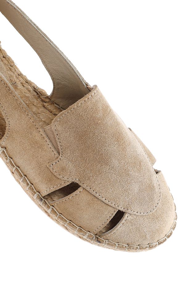 Kadın Bej Süet Deri Espadril 25SFD205110 - 8
