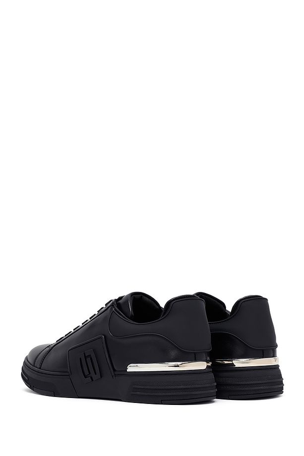 Erkek Siyah Bağcıklı Kalın Tabanlı Deri Sneaker 25SFD694318 - 5