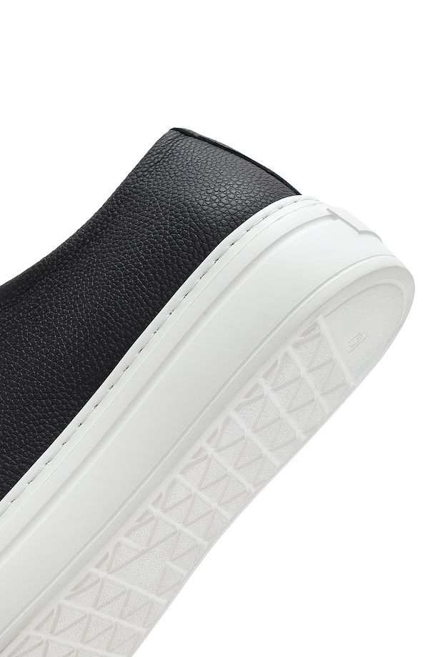 Erkek Siyah Bağcıklı Kalın Tabanlı Deri Sneaker 25SFD6107FT - 8