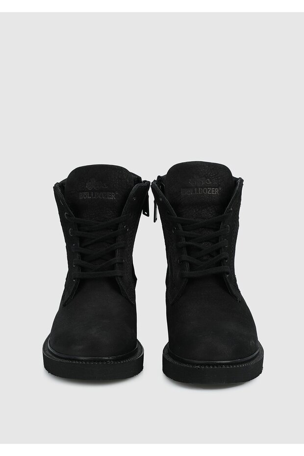 Siyah Deri Kadın Bot - 3