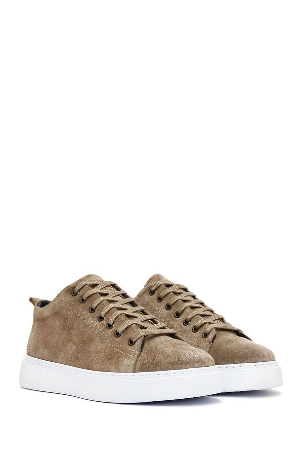 Erkek Vizon Bağcıklı Süet Deri Sneaker 25SFD752110 - 3