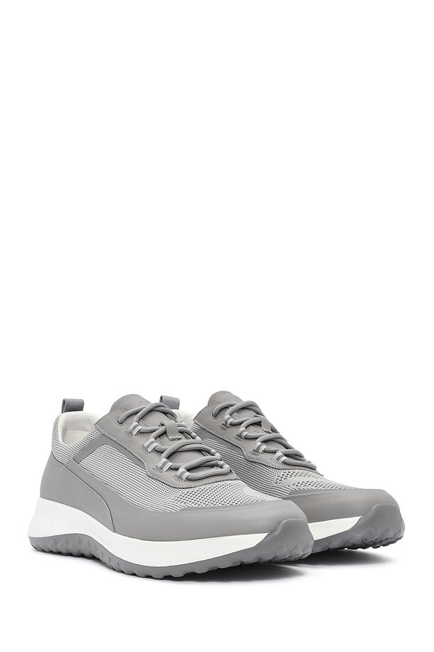 Erkek Gri Bağcıklı Kalın Tabanlı Sneaker 25SFD692614 - 3