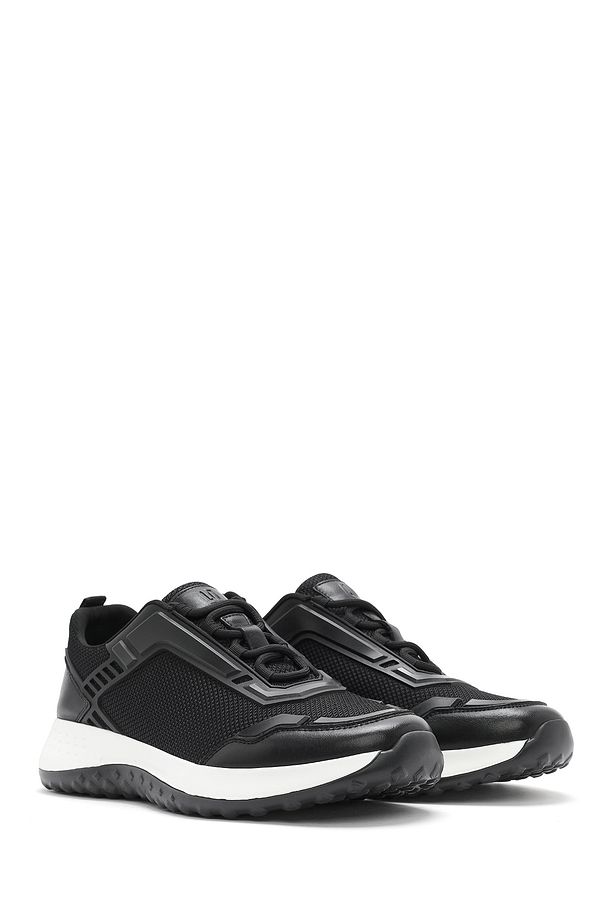 Erkek Siyah Bağcıklı Kalın Tabanlı Sneaker 25SFD69516F - 3