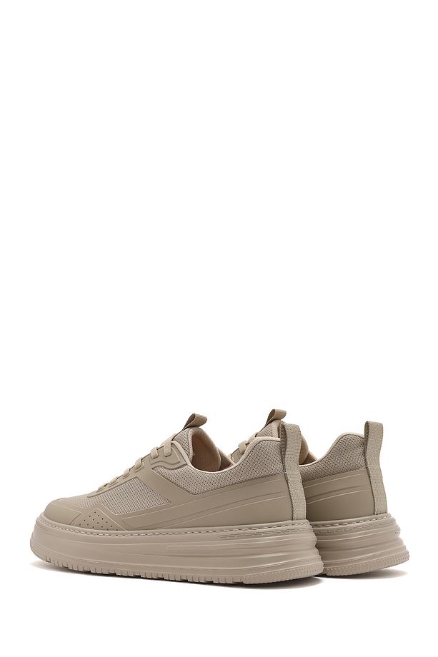 Erkek Bej Bağcıklı Kalın Tabanlı Sneaker 25SFD69366F - 5