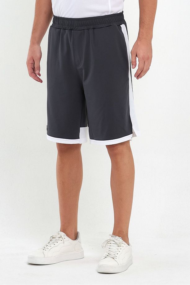 File Şeritli Polyester Erkek Spor Şort - 3