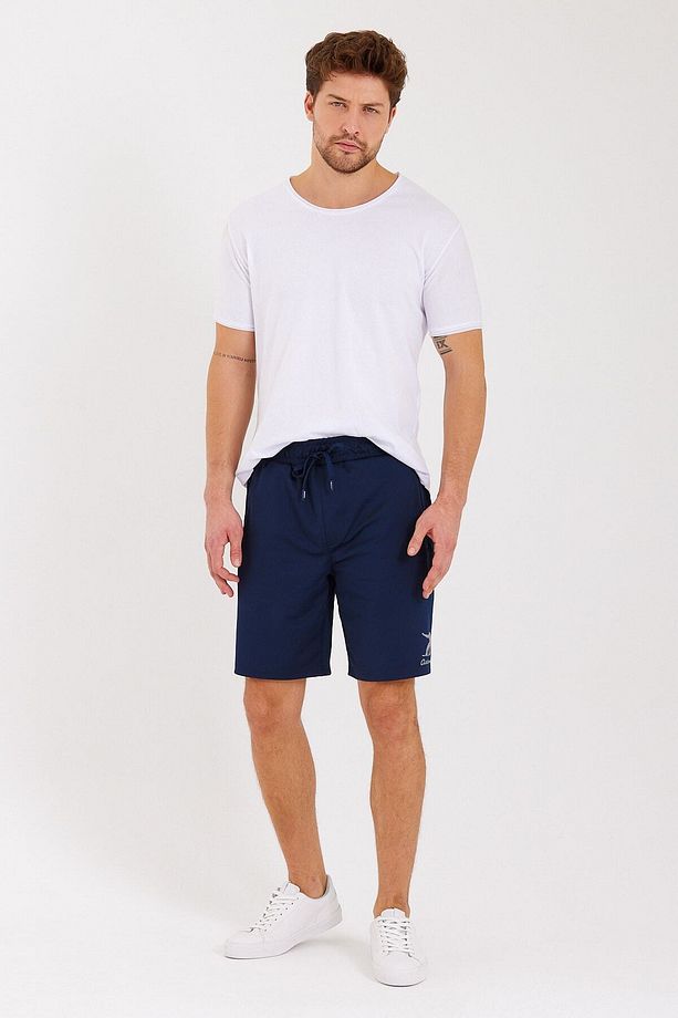 Erkek Reflektör Logo Regular Fit Cepli Spor Şort - 6