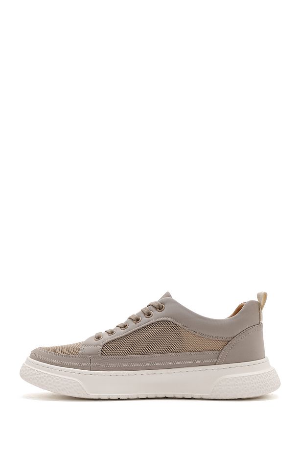 Erkek Bej Bağcıklı Kalın Tabanlı Sneaker 25SFD693314 - 2