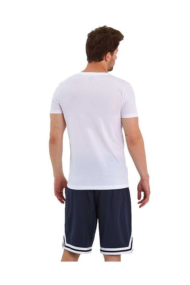 Erkek Polyester Beyaz Şeritli Basketbol Şort - 2