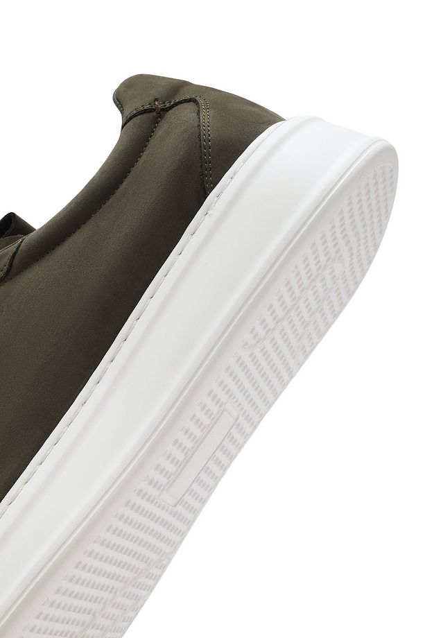 Erkek Haki Bağcıklı Nubuk Deri Sneaker 25SFD6104V3 - 8