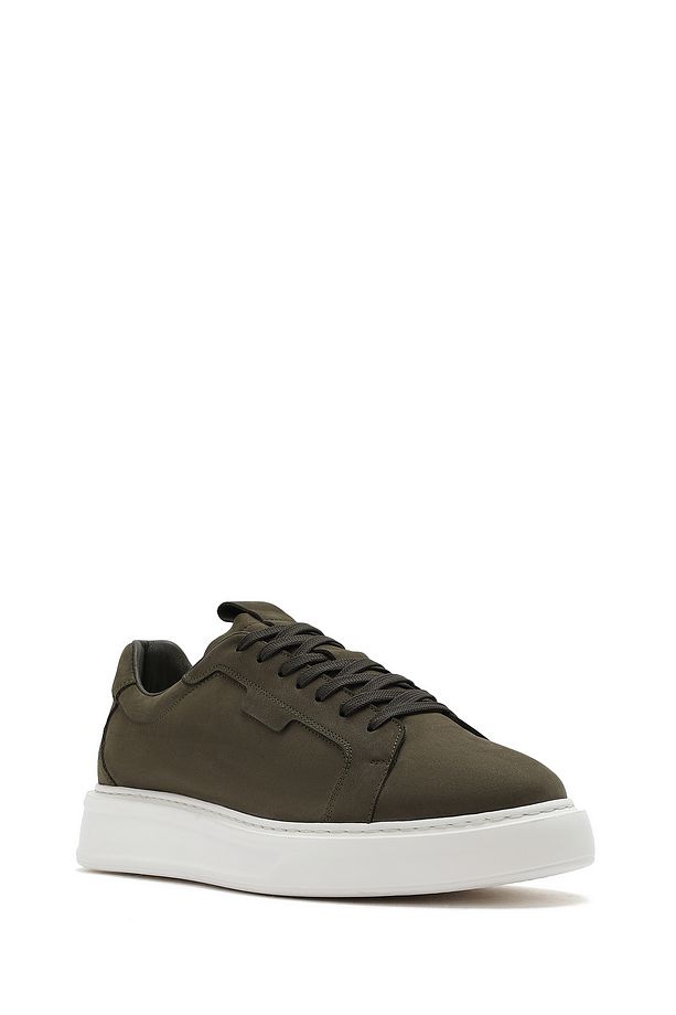 Erkek Haki Bağcıklı Nubuk Deri Sneaker 25SFD6104V3 - 6