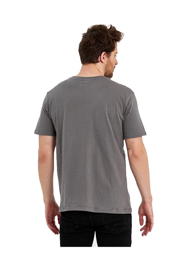 Erkek Basic Baskısız Logolu Kısa Kol Tişört - 4