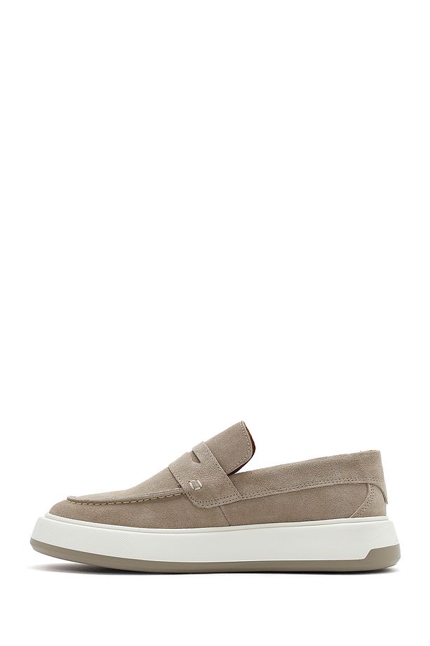 Erkek Bej Süet Hakiki Deri Casual Penny Loafer Ayakkabı Casual Günlük Ayakkabı 25sfd707310 - 2