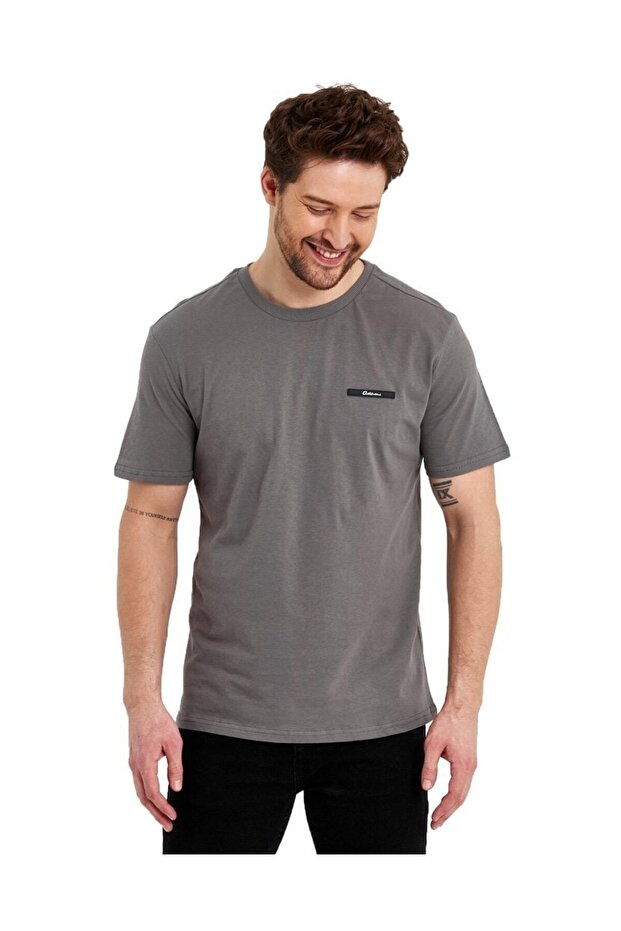 Erkek Basic Baskısız Logolu Kısa Kol Tişört - 3