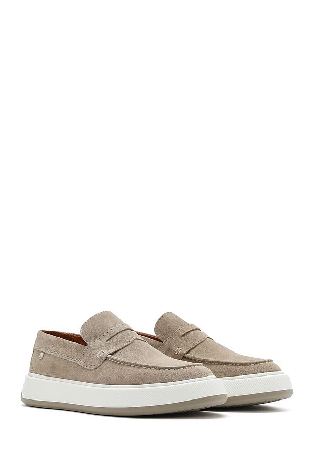 Erkek Bej Süet Hakiki Deri Casual Penny Loafer Ayakkabı Casual Günlük Ayakkabı 25sfd707310 - 3