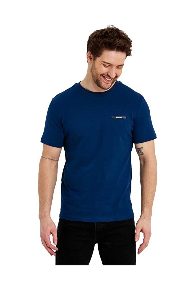 Erkek Basic Baskısız Logolu Kısa Kol Tişört - 3