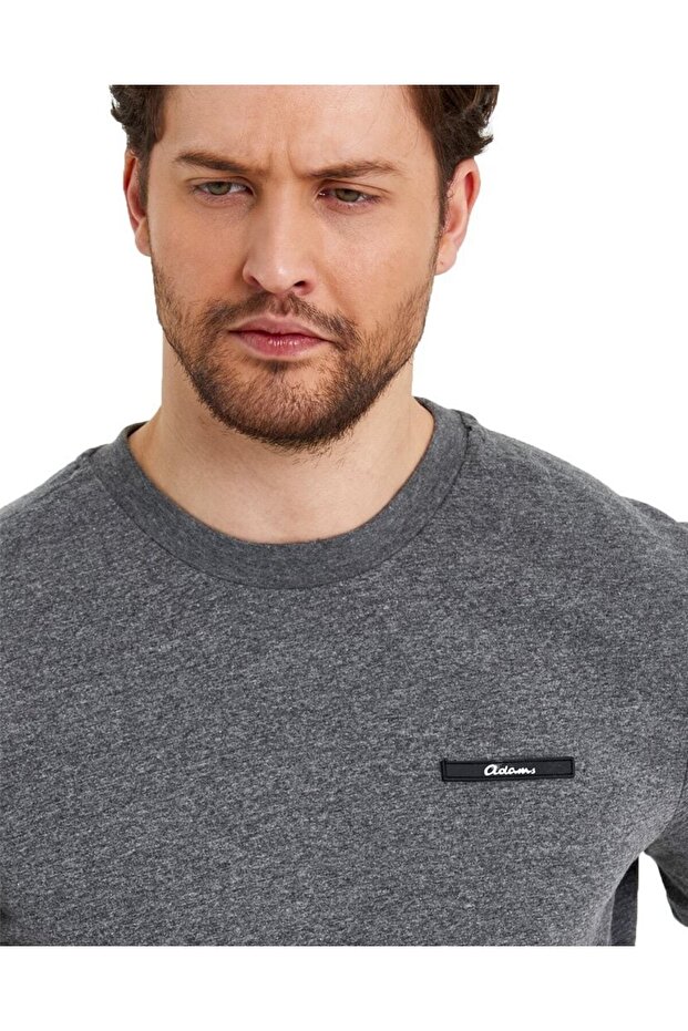 Erkek Basic Baskısız Logolu Kısa Kol Tişört - 3