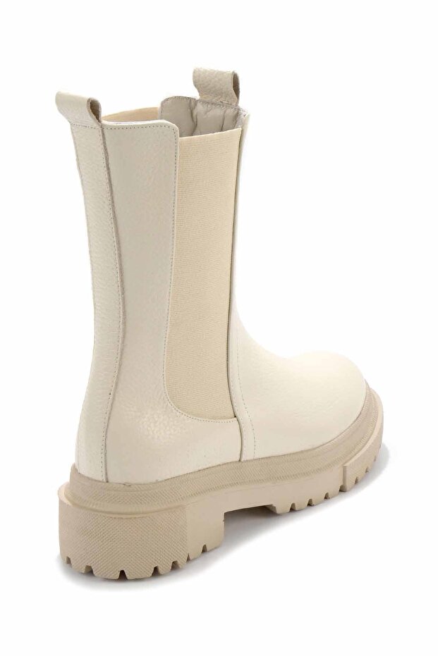 Bej Leather Kadın Bot & Bootie K02724300103 - 4