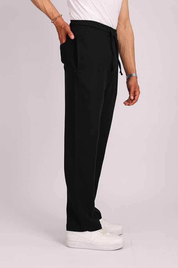 Erkek Baggy Müslin Kumaş Pantolon - 2