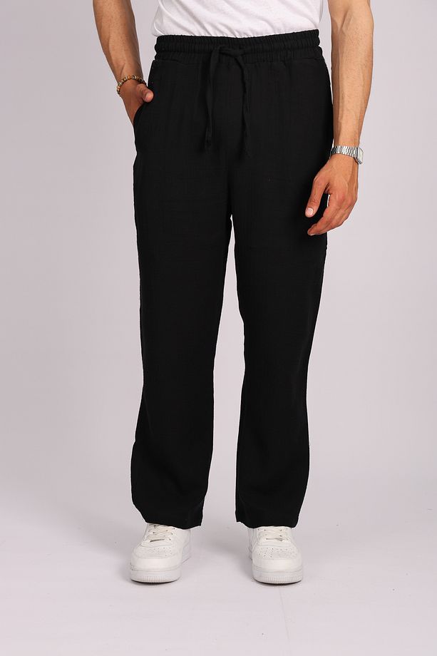Erkek Baggy Müslin Kumaş Pantolon - 1