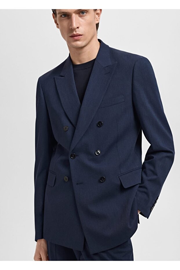 Slim fit Monaco kruvaze blazer ceket - 6
