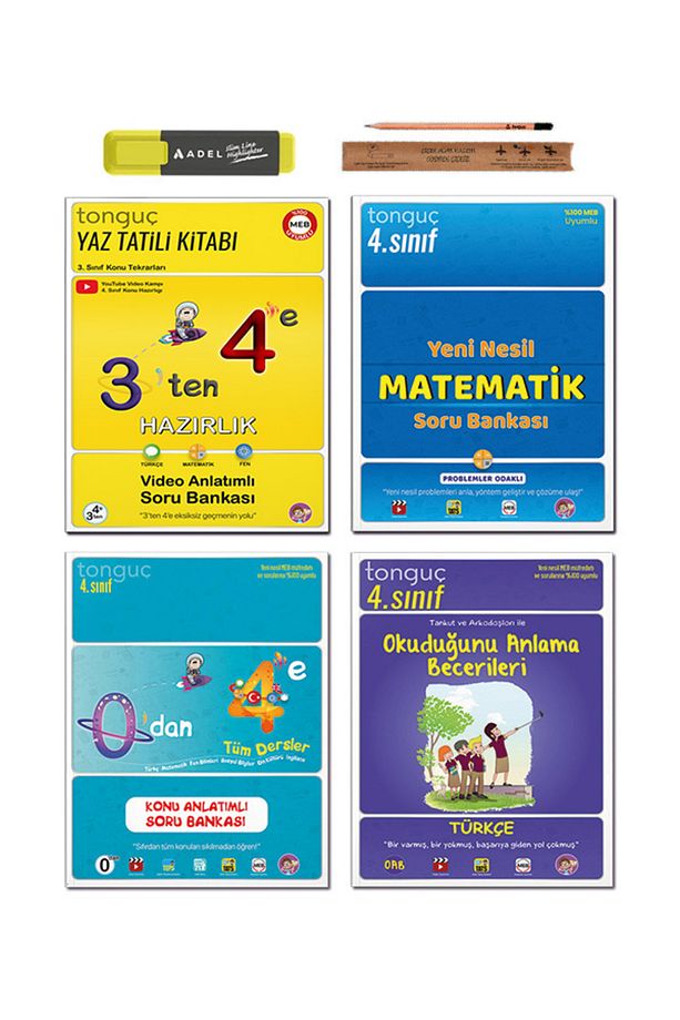 4. Sınıf 3 Ten 4 E Hazırlık Tekrar Seti - Okuduğunu Anlama - Matematik Problemleri Set 4 Kitap - 1