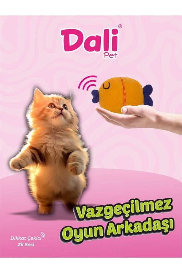 Kedi Oyuncağı Peluş Catnip ve Zilli İnteraktif,Stres Azaltıcı, Rahatlatıcı Oyun Arkadaşı - 5
