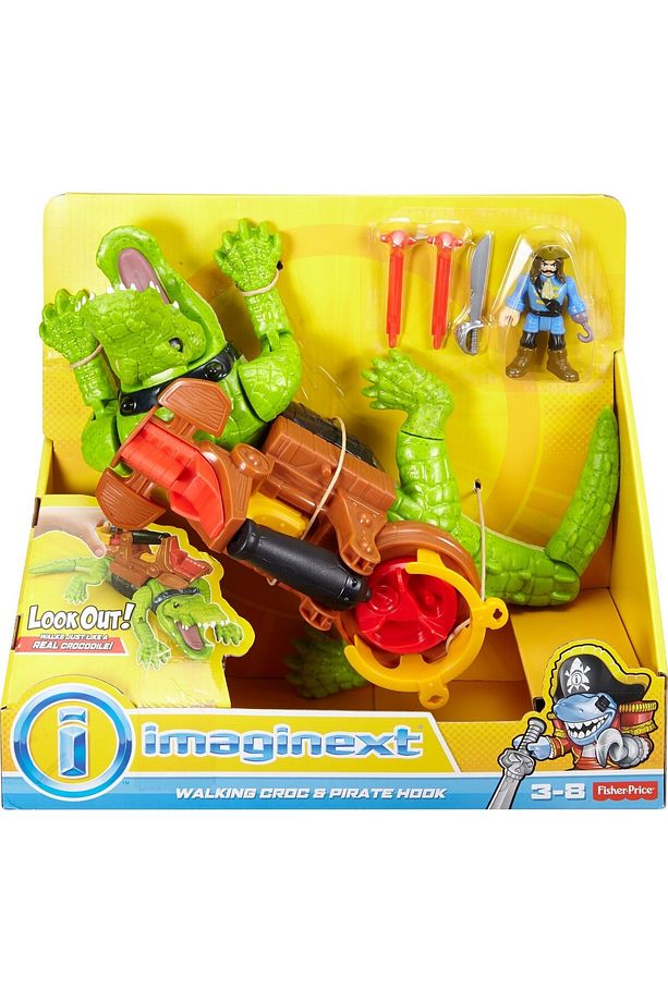Imaginext Yürüyen Timsah Ve Korsan Hook, Timsah, Eli Kancalı Kaptan Hook Figürü Ve Hazinesi Imaginex - 6