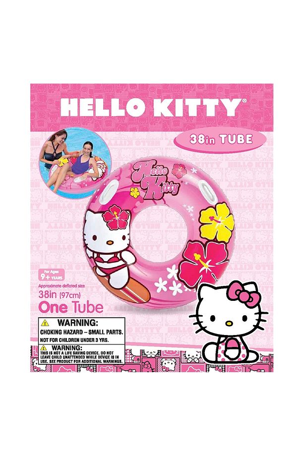 Hello Kitty Tutmaçlı Büyük Boy Deniz Simidi Pembe Havuz Simidi Yetişkinler Için Simit 97cm - 3