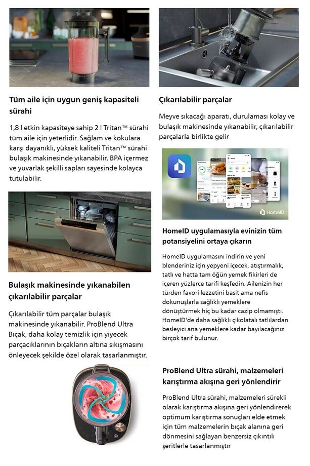 Hızlı Seçim Programları-Flip and Juice Katı Meyve SıkmaÖzellikli Blender, ProBlend Ultra Teknolojisi - 8