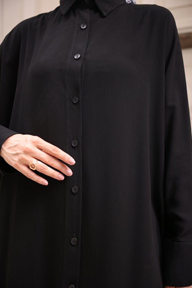 بدلة سوداء بسيطة مزدوجة - 5