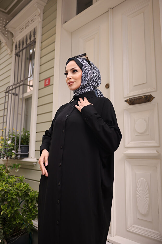 بدلة سوداء بسيطة مزدوجة - 8