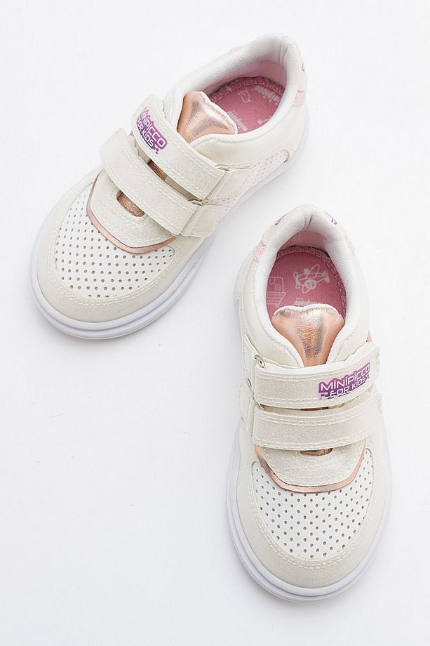Kız Çocuk Bej Simli Sneaker Ayakkabı - 3