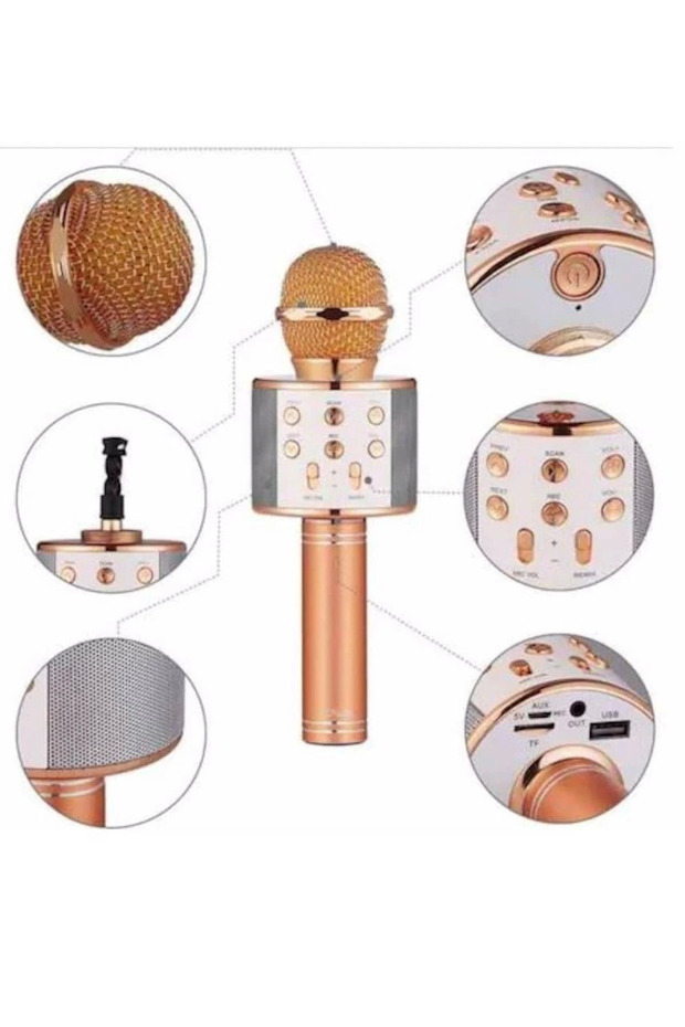 Karaoke Mikrofon Dahili Hoparlörlü Sd-usb-aux Girişli Bluetooth Hoparlör - 5