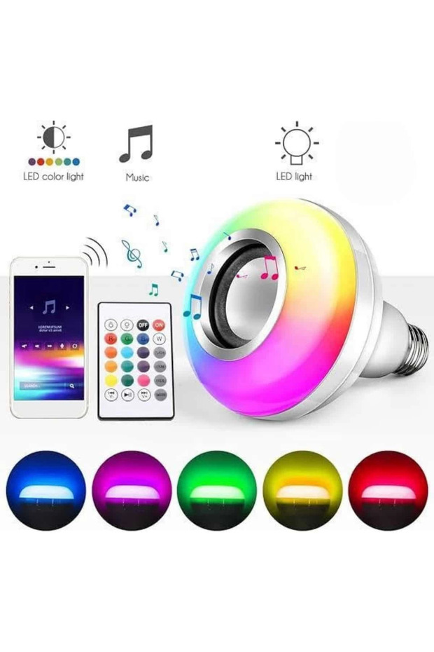 Bluetooth Hoparlör Akıllı Rgb Led Işık Renk Değiştirme Ses Bombası Ampül Görünümlü - 2