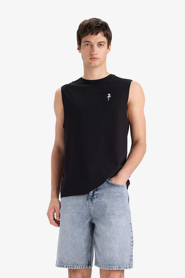 %100 Pamuk Straight Fit Jean Bermuda Şort F5540AX25SM - 5