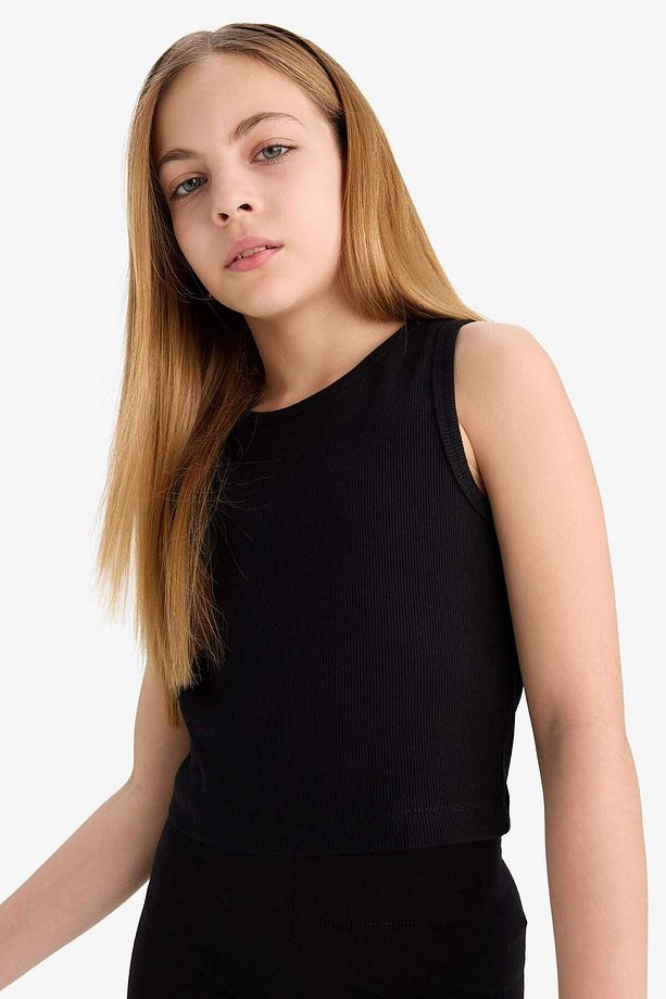 Kız Çocuk Bisiklet Yaka Basic Düz Atlet D9097A825HS - 3