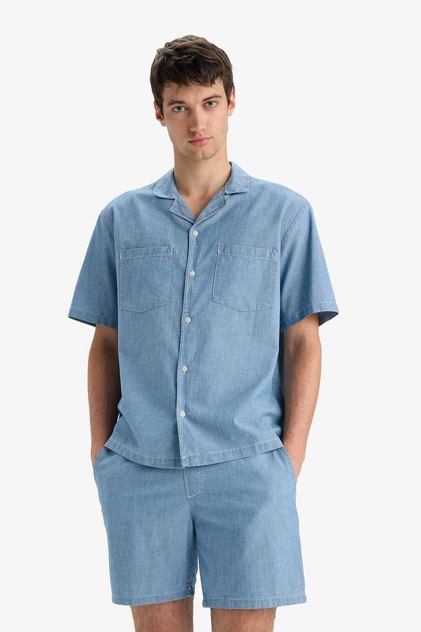 %100 Pamuk Yazlık Beli Lastikli Relax Fit Rahat Jean Bermuda Şort F5594ax25sm - 5