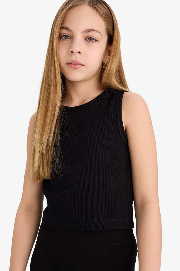 Kız Çocuk Bisiklet Yaka Basic Düz Atlet D9097A825HS - 1