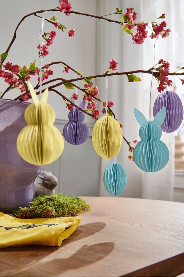 Paper Easter Hanging Ornaments, Purple