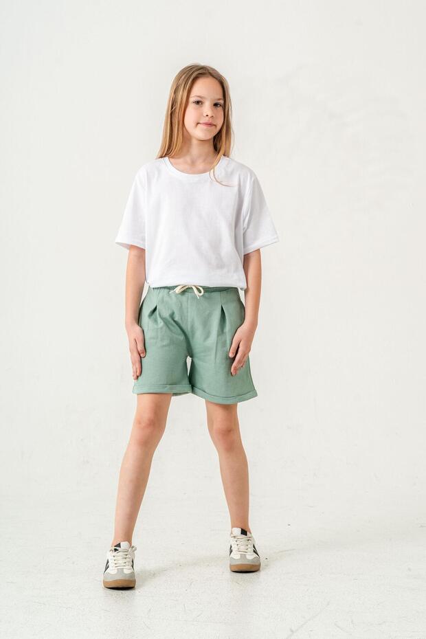 Double Leg Belt Cord Girl's Shorts