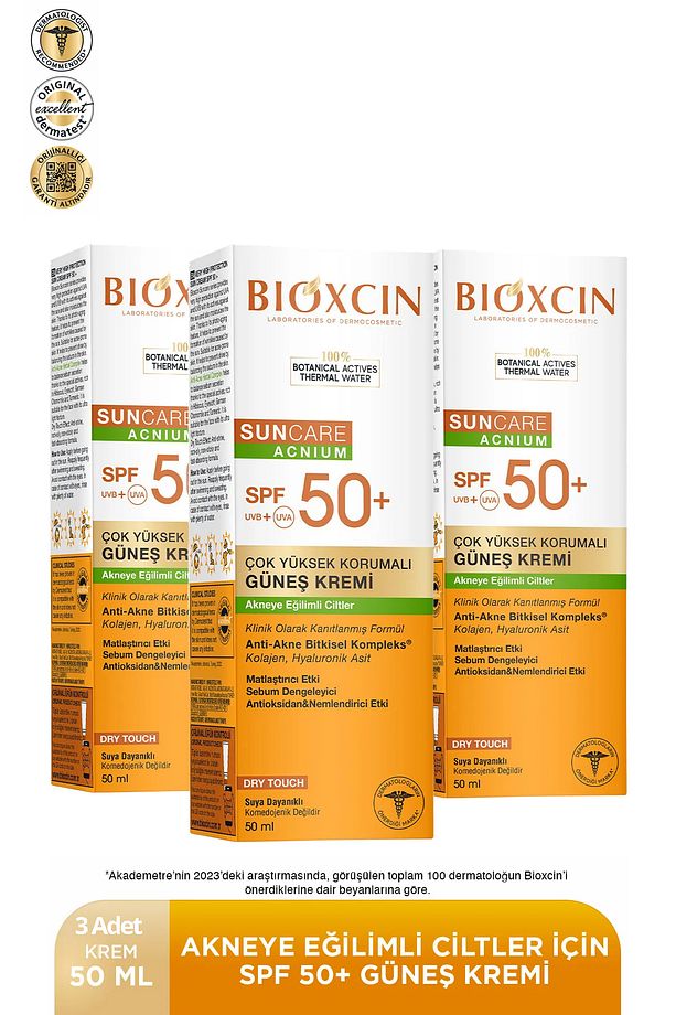 Sun Care Akneye Eğilimli Ciltler Için Spf 50 Güneş Kremi 50 ml 3 adet - 1
