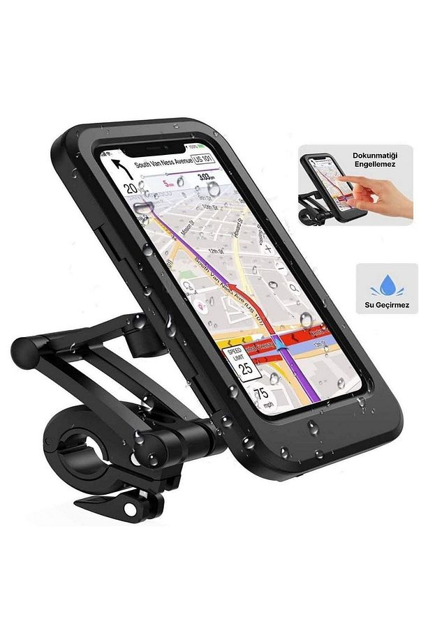 Motorsiklet Bisiklet Atv Manyetik Su Geçirmez 360° 5-7 inç Telefon Tutucu Tutacağı M3 - 5