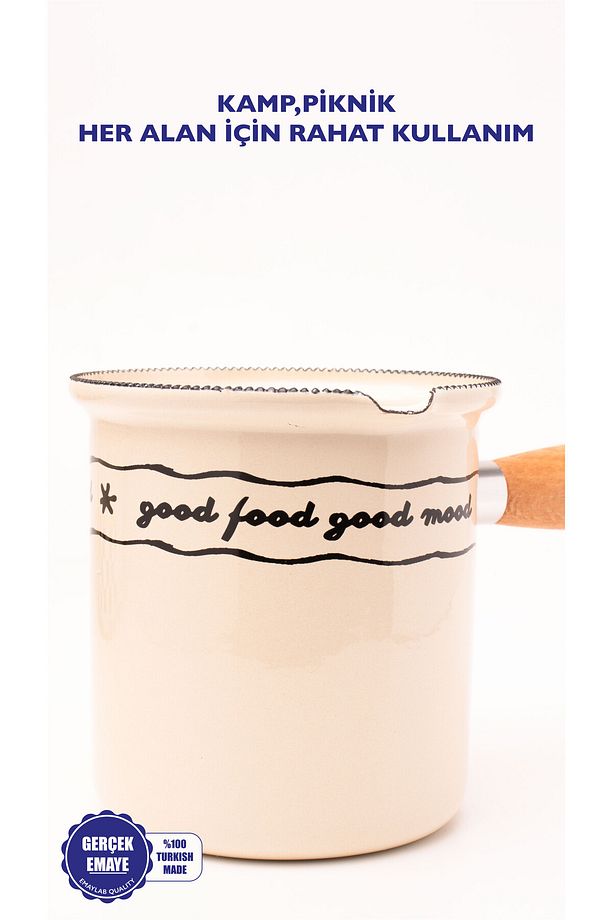 Mood Emaye Ahşap Saplı Cezve (500ml-6 kişilik) - 3