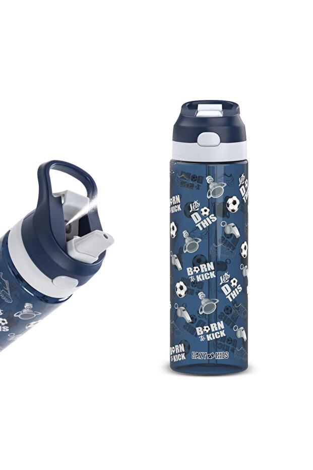 Football Tritan Water Bottle W/ Spray 750ml - Blue