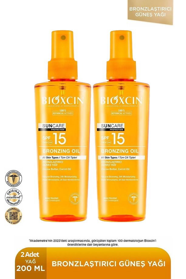 Sun Care Bronzlaştırıcı Yağ Spf15 200 ml 2 adet - 1