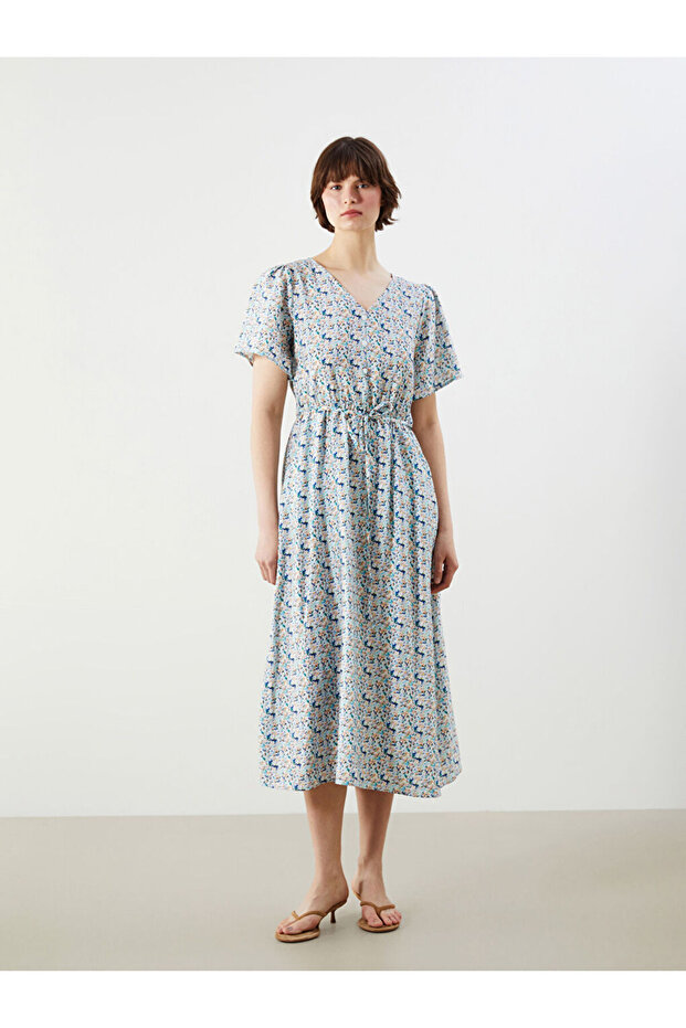Esvab • Modern & Distinctive V-Placed Floral Dress