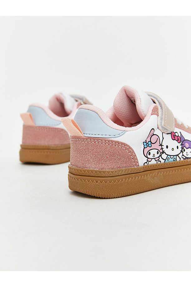 LCW STEPS Pembe Hello Kitty Baskılı Bağcık ve Cırt Cırtlı Kız Bebek Spor Ayakkabı - 5