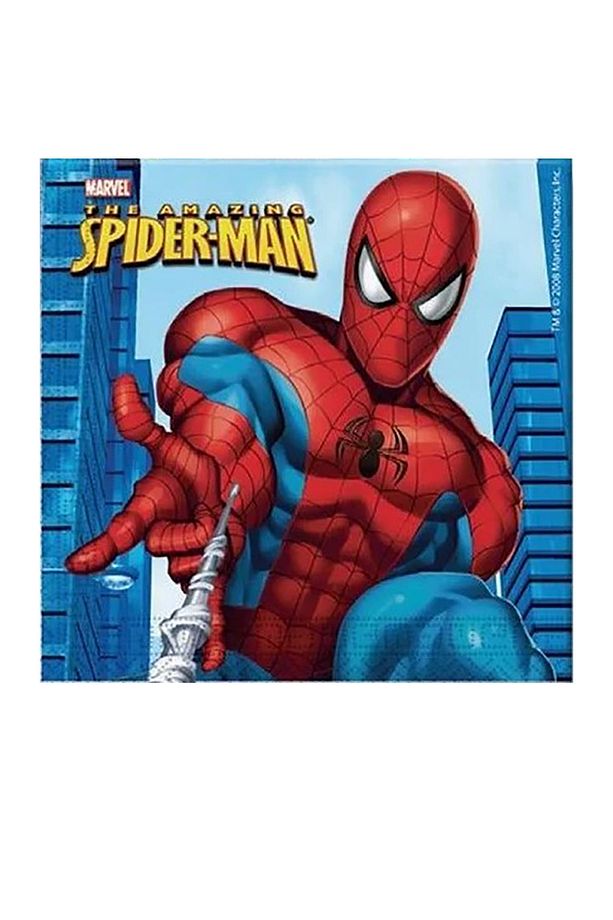 16'li Spiderman Örümcek Adam Baskılı Kağıt Peçete - 1