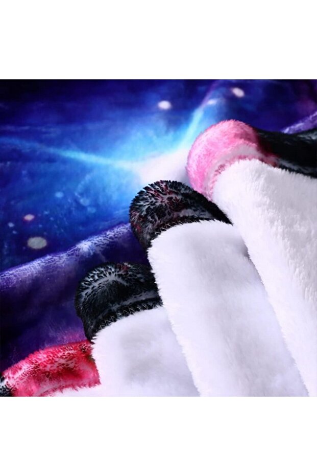 Soft wool flannel blanket, 150 x 200 cm, owl pattern, Violetpos - 6