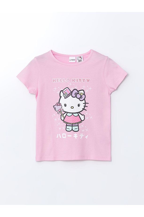 LCW Kids Pembe Hello Kitty Baskılı Kız Çocuk Şortlu Pijama Takım - 2